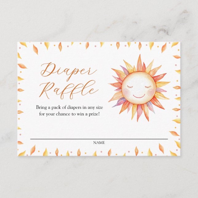 Hier kommt das Son Baby Duwer Diaper Raffle Begleitkarte (Vorderseite)