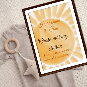 Hier kommt das Son Sunshine Ray Baby Shower Game Poster