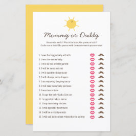 Hier kommt das Sun Baby Shower Mommy oder Daddy Ga