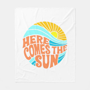 Hier kommt das Sun T-Shirt, Retro Style, Hippie St Fleecedecke