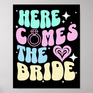Hier kommt der Junggeselinnen-Abschied Bridal Sho Poster