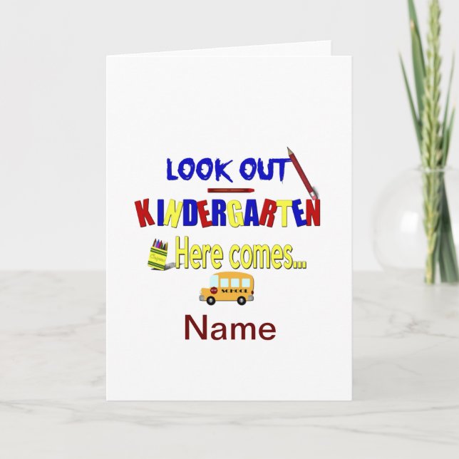 Hier kommt der Kindergarten... Name School Karte (Vorderseite)