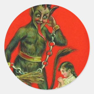 Hier kommt der Krampus 1 Runder Aufkleber