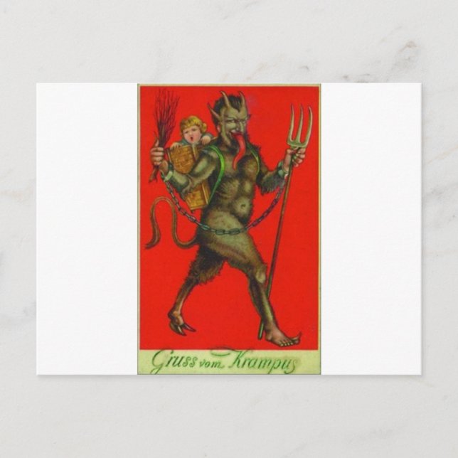 Hier kommt der Krampus! Postkarte (Vorderseite)