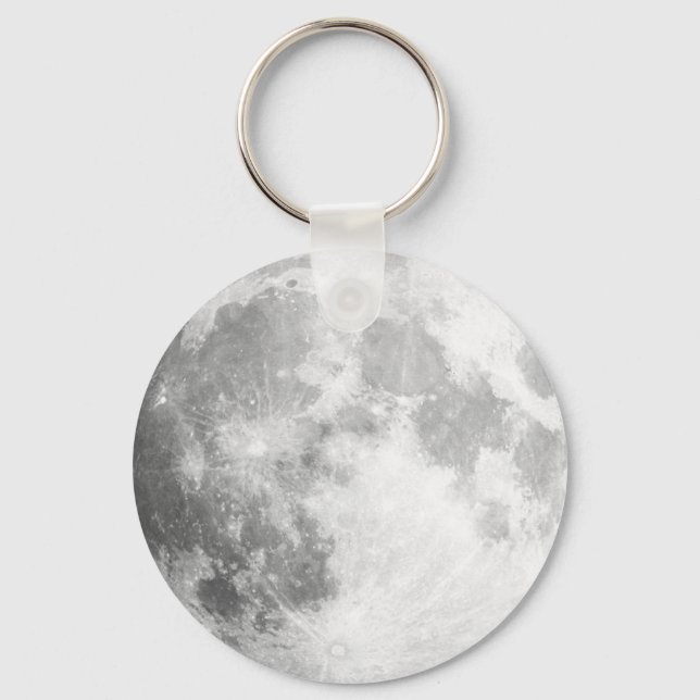 Hier kommt der Mond / Vollmond Button Schlüsselanh Schlüsselanhänger (Vorderseite)