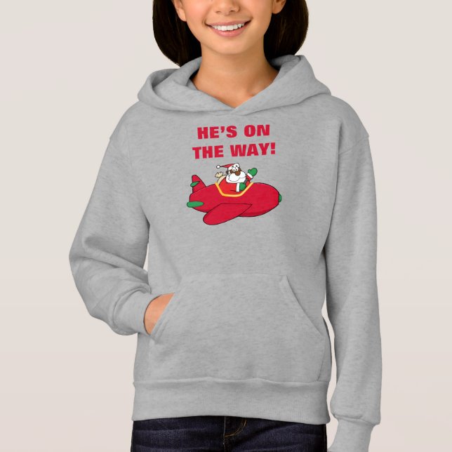 Hier kommt der schwarze Weihnachtsmann Hoodie (Vorderseite)