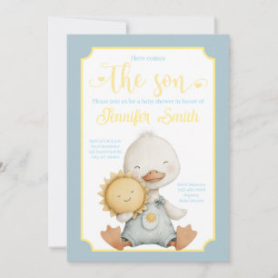 Hier kommt der Sohn Baby Shower Einladung