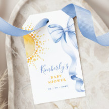 Hier kommt der Sohn Baby Shower Geschenkanhänger
