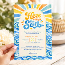 Hier kommt der Sohn Baby Shower Küsten-Sonnenschei