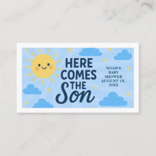Hier kommt der Sohn Baby Shower - Sonnenschein Visitenkarte