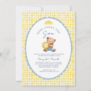 Hier kommt der Sohn Bären-Paar-Baby-Party Einladung