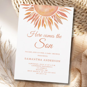 Hier kommt der Sohn Boho Baby Shower Einladung