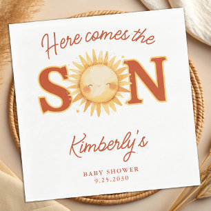 Hier kommt der Sohn Boho Sonnenschein Süße Babypar Serviette