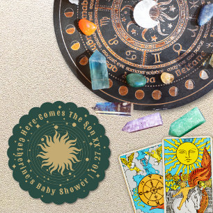 Hier kommt der Sohn   Celestial Baby Shower Untersetzer