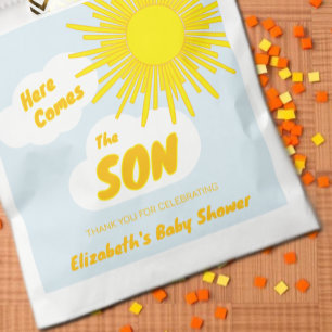 Hier kommt der Sohn Junge Baby Shower Geschenktütchen
