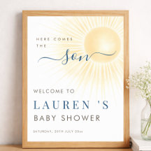 Hier kommt der Sohn Junge Baby Shower Willkommenss