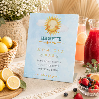 Hier kommt der Sohn Mom-osa Bar Baby Shower Sockelschild