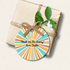 Hier kommt der Sohn, Retro Boho Rainbow Round Geschenkanhänger