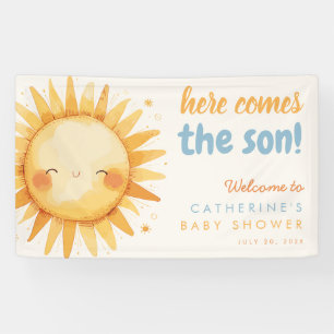 Hier kommt der SOHN Sonnenschein Boho Jungen Baby- Banner