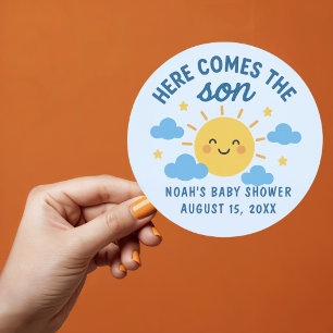Hier kommt der Son Baby Shower Sticker - Sunshine