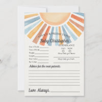 Hier kommt der "Son Sunshine Advice for Baby Card"