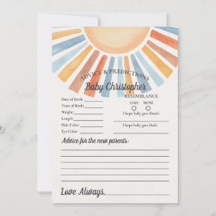 Hier kommt der "Son Sunshine Advice for Baby Card" Einladung