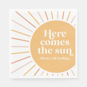Hier kommt der Sun Boho Sunshine Geburtstag Serviette