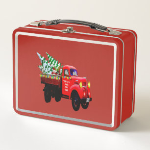 Hier kommt der Weihnachtsbaumstapler des Weihnacht Metall Brotdose