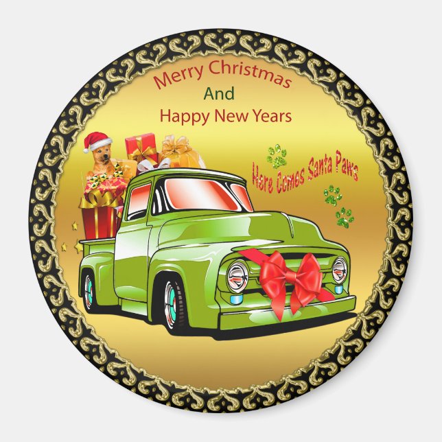 Hier kommt der Weihnachtsbaumwagen von Weihnachtsf Magnet (Vorne)