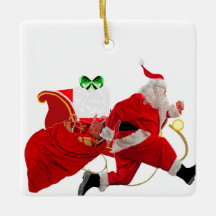 Hier kommt der Weihnachtsmann-Ornament