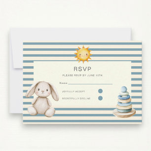 Hier kommt die Antwortkarte für das Baby Shower de RSVP Karte