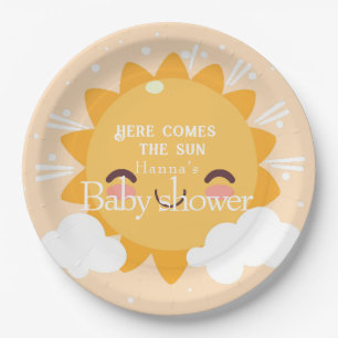 Hier kommt die Babydusche Pappteller