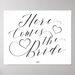Hier kommt die Braut Kinder-Prozessions-Hochzeitss Poster