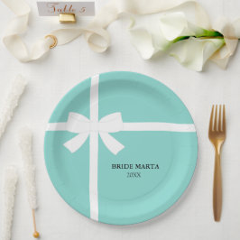 Hier kommt die Bride Personalisiert Tiara Party Pappteller