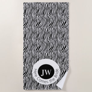 Hier kommt die Bride Zebra Pattern Honeymoon Strandtuch
