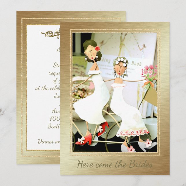 Hier kommt die Einladung der Braut zur Hochzeit (Vorne/Hinten)
