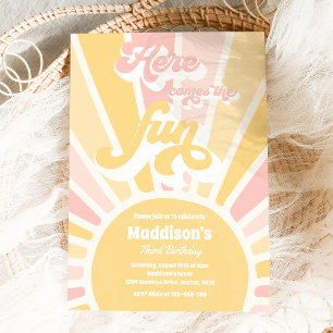 Hier kommt die Fun Boho Sunshine Geburtstagsparty Einladung