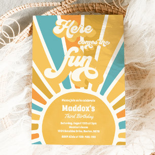 Hier kommt die Fun Boho Sunshine Geburtstagsparty Einladung