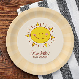 Hier kommt die kleine Sonnenscheinwerfer-Babydusch Pappteller