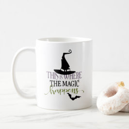 Hier kommt die Magie zu Halloween Kaffeetasse