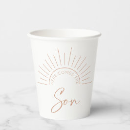 Hier kommt die moderne Babydusche Son Boho Pappbecher