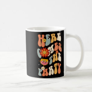 Hier kommt die Party Bride Retro Groovy Bacheloret Kaffeetasse