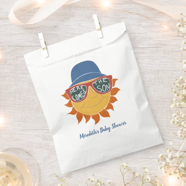 Hier kommt die Son Baby Boy Dusche Geschenktütchen (Ausgeschnitten)