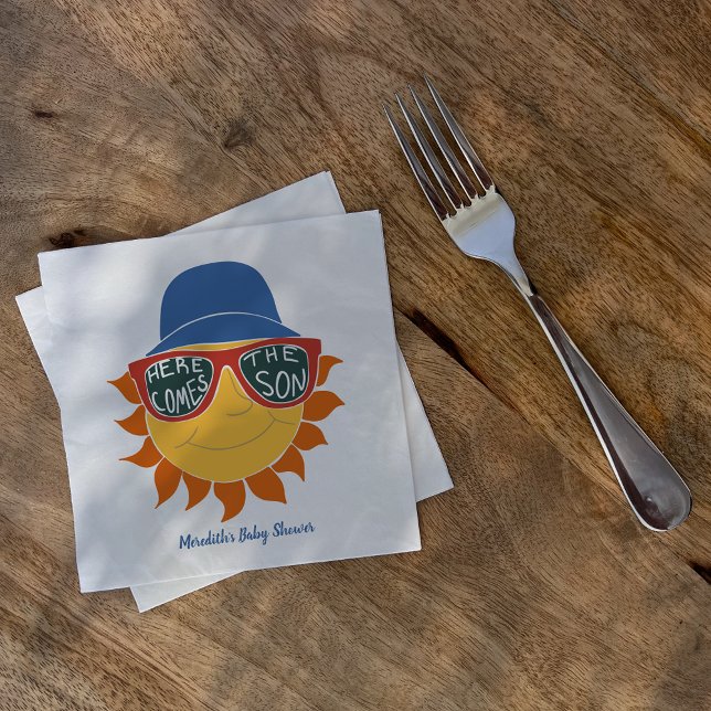 Hier kommt die Son Baby Boy Dusche Serviette (Von Creator hochgeladen)