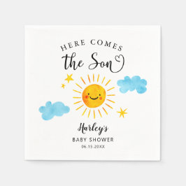 Hier kommt die Son Baby Dusche Napkins Serviette
