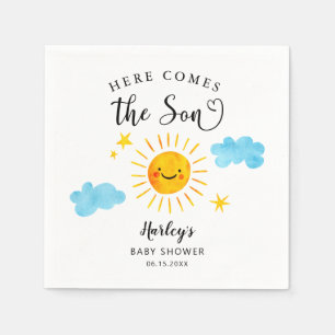 Hier kommt die Son Baby Dusche Napkins Serviette