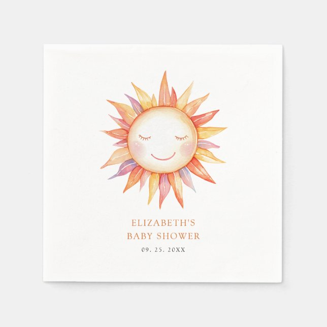 Hier kommt die Son Baby Dusche Serviette (Vorderseite)