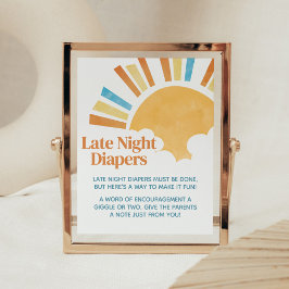 Hier kommt die Son Baby Dusche Spät Night Diapers Poster