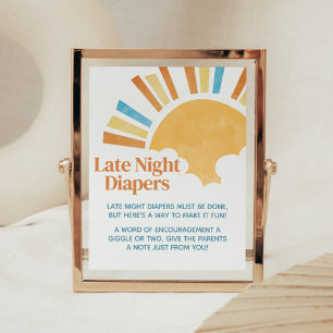 Hier kommt die Son Baby Dusche Spät Night Diapers Poster