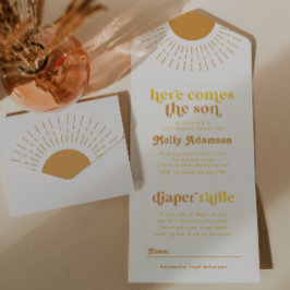 Hier kommt die Son Boy Baby Dusche Einladung